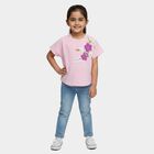 Girls Soft Light Pink Crew Neck Casual T-Shirt, Pink, small